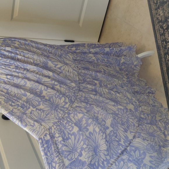 New! Free people slip on boho-chick tier  cornflower combo maxi dress sz S lilac - Picture 13 of 15